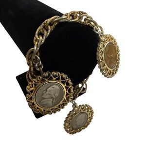 Elegant Gold and Silver Coin Bracelet